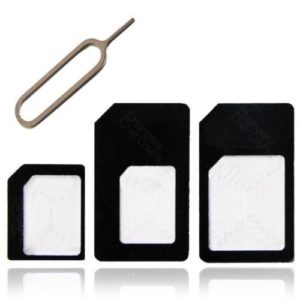 4 in 1 PACK NANO TO MICRO & STANDARD SIM CARD ADAPTER FOR iPHONE 5 4S 4 4G UK