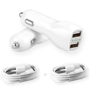 DUAL 2 PORT USB IN CAR CHARGER USB DATA CABLE FOR SAMSUNG GALAXY SII,S3,S4 & NOTE 1, NOTE2