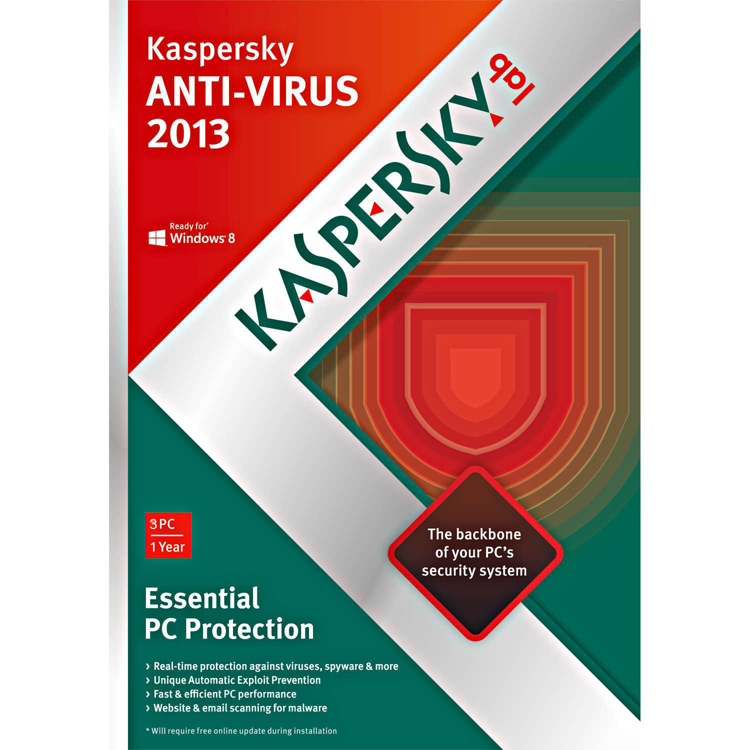 KASPERSKY lab Anti-Virus 2013 - 3 PCs - 1 Year